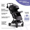 Picture of Mompush Lithe V2 Lightweight Stroller + Snack Tray, Ultra-Compact Fold & Airplane Ready Travel Stroller, Near Flat Recline Seat, Cup Holder, Raincover & Travelbag Included