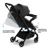 Picture of Mompush Lithe V2 Lightweight Stroller + Snack Tray, Ultra-Compact Fold & Airplane Ready Travel Stroller, Near Flat Recline Seat, Cup Holder, Raincover & Travelbag Included