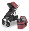 Picture of UPPAbaby Vista V2 Stroller/Convertible Single-to-Double System/Bassinet, Toddler Seat, Bug Shield, Rain Shield, and Storage Bag Included/Lucy (Rosewood Mélange/Carbon Frame/Saddle Leather)