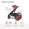 Picture of UPPAbaby Vista V2 Stroller/Convertible Single-to-Double System/Bassinet, Toddler Seat, Bug Shield, Rain Shield, and Storage Bag Included/Lucy (Rosewood Mélange/Carbon Frame/Saddle Leather)