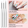 Picture of SAVILAND 6 Colors Spider Gel, New Upgraded Matrices Spider Gel with Nail Art Brushes, Nail Designs Gel Paint Wire Drawing Gel Polish for Line (White Black Red Blue Gold Silver)