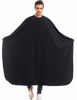 Picture of izzycka Nylon Barber Cape 64"x56" Waterproof Salon Large Hair Cutting Cape Haircut Cape for men With Adjustable Snap Closure Color Capes Professional Stylist Hairdresser apron adults Black