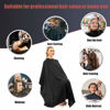 Picture of izzycka Nylon Barber Cape 64"x56" Waterproof Salon Large Hair Cutting Cape Haircut Cape for men With Adjustable Snap Closure Color Capes Professional Stylist Hairdresser apron adults Black