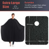 Picture of izzycka Nylon Barber Cape 64"x56" Waterproof Salon Large Hair Cutting Cape Haircut Cape for men With Adjustable Snap Closure Color Capes Professional Stylist Hairdresser apron adults Black