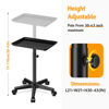 Picture of DEER BEAUTY Salon Tray on Wheels - Premium Aluminum Tattoo Tray Rolling Trolley - Adjustable Salon Service Rolling Tray Hairdresser Cart with Clinic Spa Rolling Tray Wheels (Black)