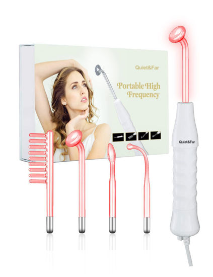 Picture of Quiet&Far High Frequency Facial Machine Skin Care Tool for Face Skin Care High Frequency Facial Wand Device with 4 Tubes