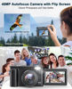 Picture of 4K Digital Camera for Photography and Video, Autofocus Anti-Shake 48MP Vlogging Camera for YouTube, 3'' 180°Flip Screen Camera with Flash 16X Zoom, Digital Camera with 32GB Card Battery Charger Black