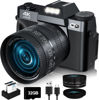 Picture of 2024 Upgrade VJIANGER Digital Camera for Photography 4K 56MP Vlogging Camera for YouTube with WiFi, 180° Flip Screen, 16X Digital Zoom, 52mm Lens, 2 Batteries, 32GB Micro SD Card(Black)
