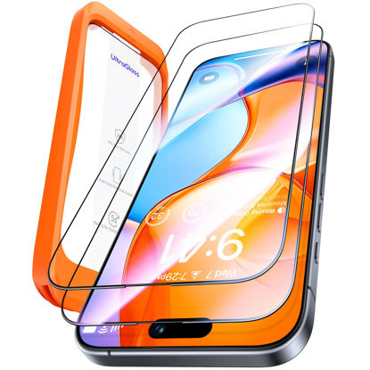 Picture of UltraGlass UNBREAK TOP 9H+ Glass for iPhone 16 Pro Max Screen Protector (12FT Military Grade Shatterproof) Screen Protector 16 ProMax Tempered Glass (Longest Durable) Full Edge Coverage 6.9" 2 Pack