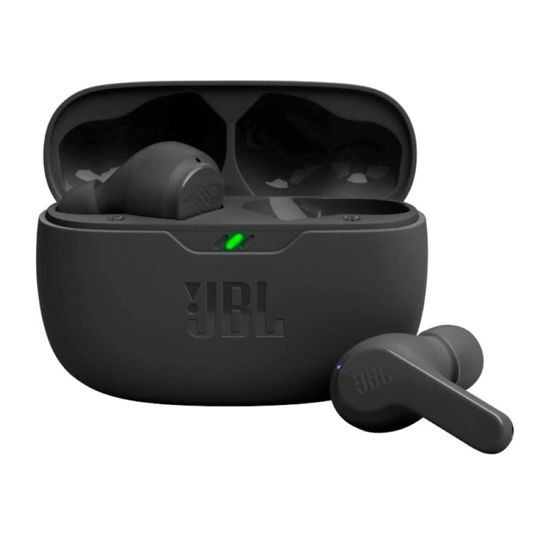 Picture of JBL Vibe Beam - True Wireless JBL Deep Bass Sound Earbuds, Bluetooth 5.2, Water & Dust Resistant, Hands-free call with VoiceAware, Up to 32 hours of battery life (Black)