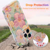 Picture of EYZUTAK Case for iPhone 14 Pro Max, Colorful Retro Oil Painting Printed Flower Laser Glossy Pattern Cute Curly Wave Edge Exquisite Stylish Durable TPU Protective Phone Cover for Girls Women-Green