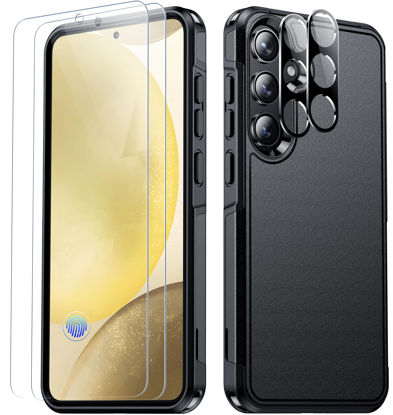 Picture of SPIDERCASE for Samsung Galaxy S24 Case, [12 FT Military Grade Drop Protection] with 2PCS [ Screen Protector+Camera Lens Protector] Heavy Duty Shockproof Case,Black