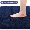 Picture of ACCUMTEK Striped Navy Blue Bathroom Rug Set 3 Pieces Ultra Soft, Non Slip Chenille Toilet Mat, Absorbent Plush Shaggy Bath Mats for Bathroom, Bedroom, Kitchen