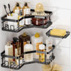 Picture of MAXIFFE Shower Caddy Organizer, 3-Pack Corner Shower Caddy Organizer Shelves Storage Rack Accessories for Bathroom Countertop Home Decor Set, Black