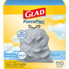 Picture of Glad Tall Kitchen Drawstring Trash Bags - Odorshield 13 Gallon White Trash Bag, Febreze Fresh Clean, 110 Count