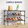 Picture of Kitsure Shoe Rack - Premium Non-Woven Shoe Rack Shelf, Shoe Organizer for Closet, Entryway, Garage & Corridor, Sturdy & Durable Long Stackable Shoe Shelves, Medium, Black