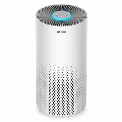 Picture of Afloia Air Purifiers for Home Bedroom Large Room Up to 1076 Ft², True HEPA Filter Air Purifier for Pets Dust Pollen Allergies Dander Mold Odor Smoke, 22dB&7 Color Light, Kilo White