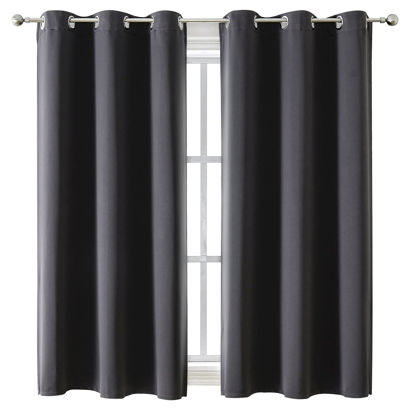 Picture of ChrisDowa Grommet Blackout Curtains for Bedroom and Living Room - 2 Panels Set Thermal Insulated Room Darkening Curtains (Dark Grey, 42 x 63 Inch)