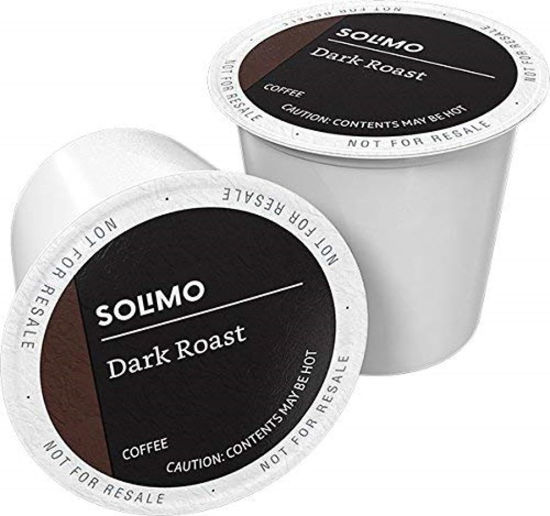 Picture of Amazon Brand - Solimo Dark Roast Coffee Pods, Compatible with Keurig 2.0 K-Cup Brewers 100 Count(Pack of 1)