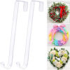 Picture of 12" Clear Wreath-Hanger Non Scratch Over The Door Hooks,2 Pack Wreath-Door-Hanger Easter Halloween Christmas Decoration,Welcome Sign for Front Door Décor Inside Outside,Slim Hangers Organizer for Home