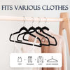 Picture of HOUSE DAY Black Velvet Hangers 60 Pack, Non Slip Clothes Felt Hanger Heavy Duty for Coat, Premium Slim Space Saving Suit Hangers for Closet Organizer, 360° Rotating Silver Hook
