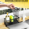 Picture of Cisily Sink Caddy, Sponge Holder for Kitchen Sink, Kitchen Sink Organzier with High Brush Holder, Rustproof Stainless Kitchen Gadgets Sink Accessories, Organizadores de Cocina, Patent 1038566S