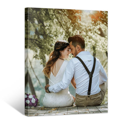 Picture of WEGA Custom Canvas Prints with Your Photos (Framed 8X10) Upload Your Image/Photo-Custom Personalized Photo Gifts to Canvas,Wall Art Canvas Printing Gifts for Pets Family Baby Wedding