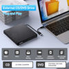 Picture of ORIGBELIE External DVD Drive, CD Drive USB 3.0 Typle C CD/DVD ROM +/-RW Adapter with USB Port DVD Burner for Laptop PC Desktop Computer, Optical Disk Drive CD Player Compatible with Mac Windows Linux