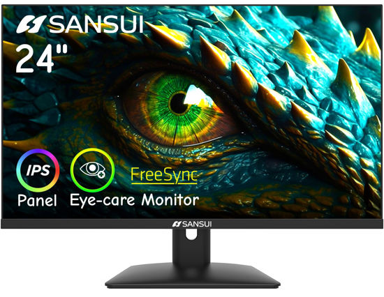 Picture of SANSUI Computer Monitor 24 inch IPS Eye Care 1080P Display HDMI,VGA Ports with 178° Viewing Angle/Frame-Less/Tilt/VESA Compatible for Office and Home (ES-24X5AL)