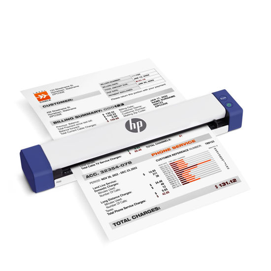 Picture of HP Small USB Document & Photo Scanner for Portable 1-Sided Sheetfed Digital Scanning, Model HPPS100, for Home, Office & Business, PC and Mac Compatible, HP WorkScan Software Included