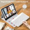 Picture of kenke for iPad 10th Generation Case with Keyboard 10.9 inch 2022, Detachable Wireless Bluetooth iPad Keyboard Case Thin & Light with Built-in Left Side Pencil Holder, White Square Keycaps (Gray