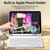Picture of kenke for iPad 10th Generation Case with Keyboard 10.9 inch 2022, Detachable Wireless Bluetooth iPad Keyboard Case Thin & Light with Built-in Left Side Pencil Holder, White Square Keycaps (Gray
