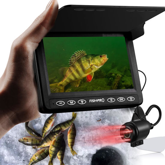 Picture of FishPRO Underwater Fishing Camera - 4.3'' Ice Fishing Camera, 1000TVL(NO Need Learn) Fish Finder Gift for Men, 3-Grade IR, USB-C, 5,000mAh, 50ft Cable, (Easy to Use for Any Age) Ice Fish Camera