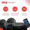 Picture of Pyle Marine Headunit Receiver Speaker Kit - In-Dash LCD Digital Stereo Built-in Bluetooth & Microphone w/ AM FM Radio System 5.25’’ Waterproof Speakers (2) MP3/SD Readers & Remote Control-PLMRKT46BK