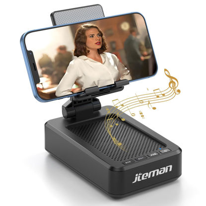 Picture of Cell Phone Stand with Wireless Bluetooth Speaker and Anti-Slip Base HD Surround Sound Perfect for Home and Outdoors with Bluetooth Speaker for Desk Compatible with iPhone/ipad/Samsung Galaxy