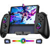 Picture of Spican Switch Controllers for Nintendo Switch/Switch OLED Controller, Switch Wireless Pro Controller One-Piece Joypad, Full-Size Ergonomic Handheld Mode Controller with Battery/RGB/Turbo/Programming(Black)