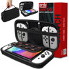 Picture of Orzly Carry Case Compatible with Nintendo Switch and New Switch OLED Console - Black Protective Hard Portable Travel Carry Case Shell Pouch with Pockets for Accessories and Games