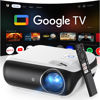Picture of HAPPRUN Projector, Google TV Projector with WiFi and Bluetooth, 4K Support, Netflix-Licensed, HDR 10+, Native 1080P Outdoor Movie Projector, Smart Home Theater Projector Support Google Cast & Airplay
