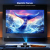 Picture of [Electric Focus] Projector with WiFi and Bluetooth, 20000LM Native 1080P Projector with Screen, YOWHICK Portable Movie Smart Projector, Home Projector 4K Supported for Phone/TV Stick /HDMI/USB Grey