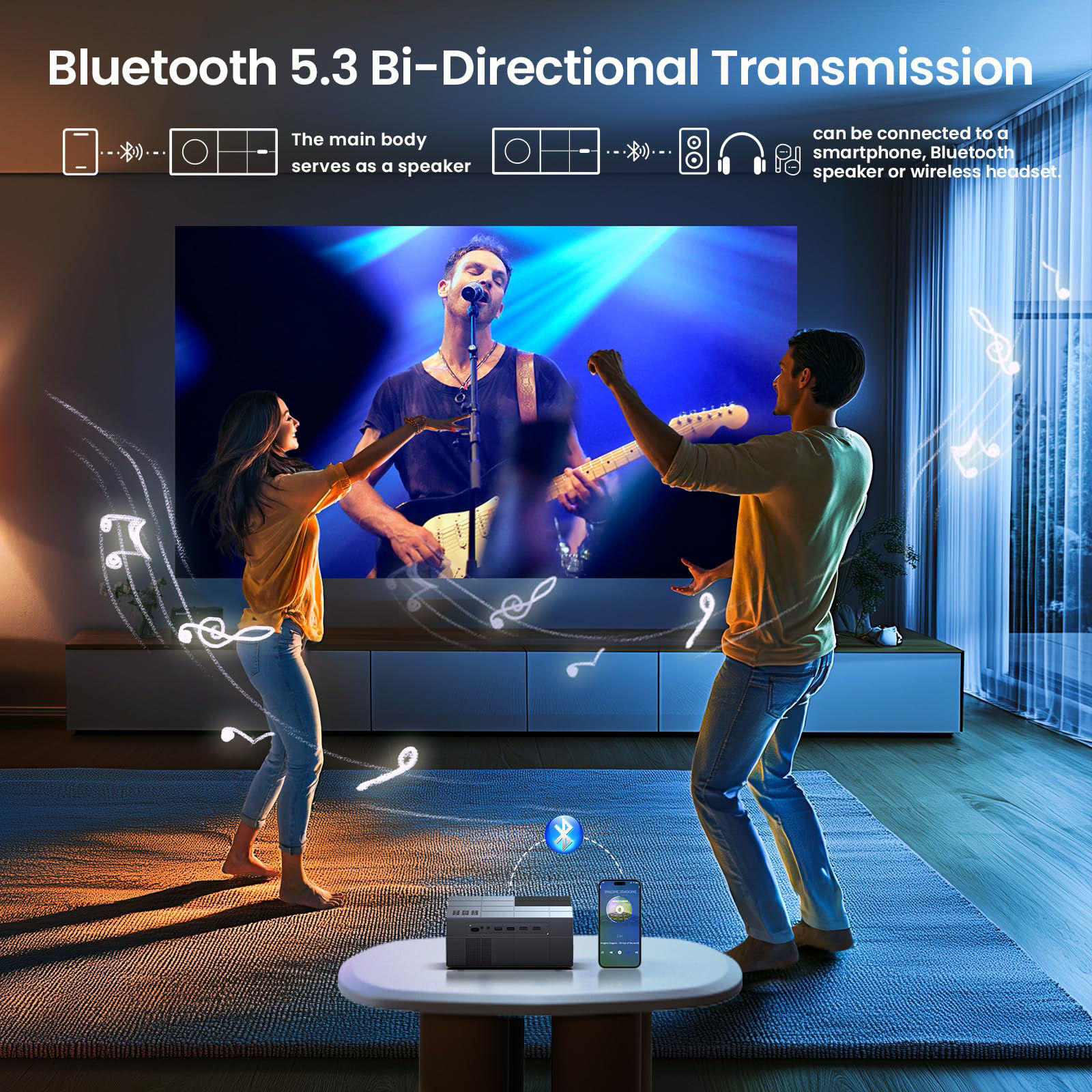 GetUSCart- [Electric Focus] Projector with WiFi and Bluetooth, 20000LM ...