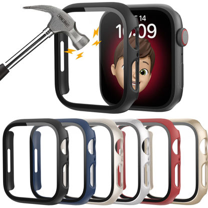 Picture of 6 Pack Hard PC Case with Tempered Glass Screen Protector 44mm for Apple Watch SE(2nd) Series 6/SE/5/4, Rontion Ultra-Thin Scratch Resistant Full Protective Bumper Cover for iWatch 44mm Accessories