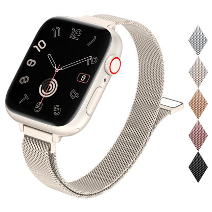 Picture of MARGE PLUS Slim Milanese Loop Compatible with Apple Watch Band for women 40mm 41mm 38mm 42mm 44mm 45mm 46mm, Stainless Steel Magnetic Mesh Strap work on iWatch Series10 9 8 7 6 5 4 3 2 1 SE