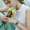 Picture of DaQin Flower Engraved Band Compatible with Apple Watch Bands for Women 40mm 38mm 41mm 42mm, Soft Silicone Band With Decorative Apple Watch Charms for iWatch Series 10 9 8 7 6 5 4 3 2 1 SE (With Band)
