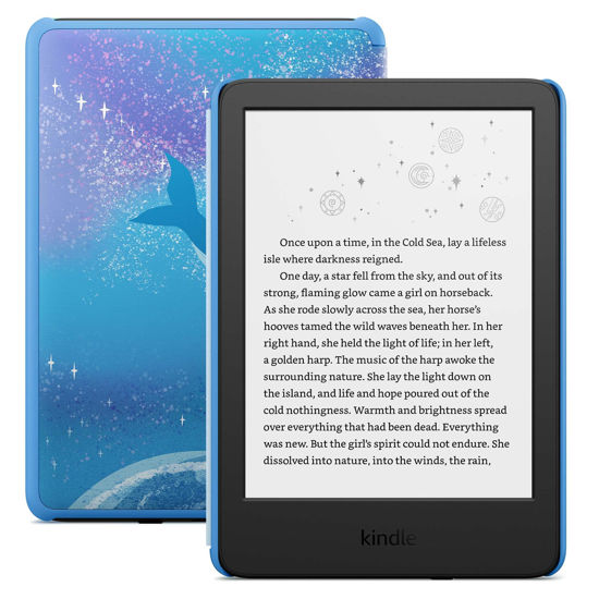 Picture of New Amazon Kindle Kids (16 GB) - If it breaks, we will replace it, includes ad-free books and cover, with glare-free display, faster page turns - Space Whale