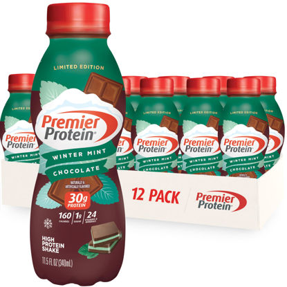 Picture of Premier Protein Shake, Limited Edition Winter Mint Chocolate, 30g Protein, 1g Supar, 24 Vitamins & Minerals, Nutrients to Support Immune Health, 11.5 oz, 12 Pack
