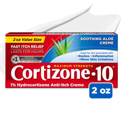 Picture of Cortizone 10 Maximum Strength Anti-Itch Cream with Soothing Aloe, 1% Hydrocortisone Creme, 2 oz.