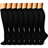 Picture of CHARMKING Compression Socks for Women & Men (8 Pairs) 15-20 mmHg Graduated Copper Support Socks are Best for Pregnant, Nurses - Boost Performance, Circulation, Knee High & Wide Calf (L/XL, Black)