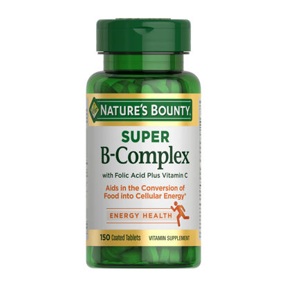 Picture of Nature's Bounty Super B Complex with Vitamin C & Folic Acid, Immune & Energy Support, 150 tablets