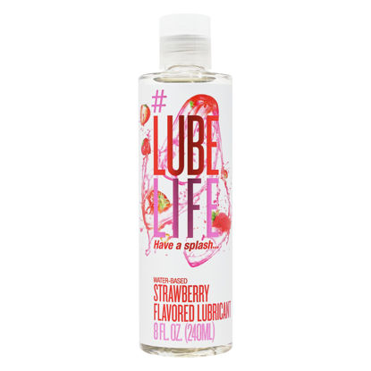 Picture of Lube Life Water-Based Strawberry Flavored Lubricant, Personal Lube for Men, Women and Couples, Made Without Added Sugar, 8 Fl Oz