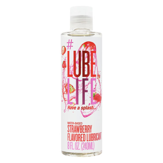 Picture of Lube Life Water-Based Strawberry Flavored Lubricant, Personal Lube for Men, Women and Couples, Made Without Added Sugar, 8 Fl Oz